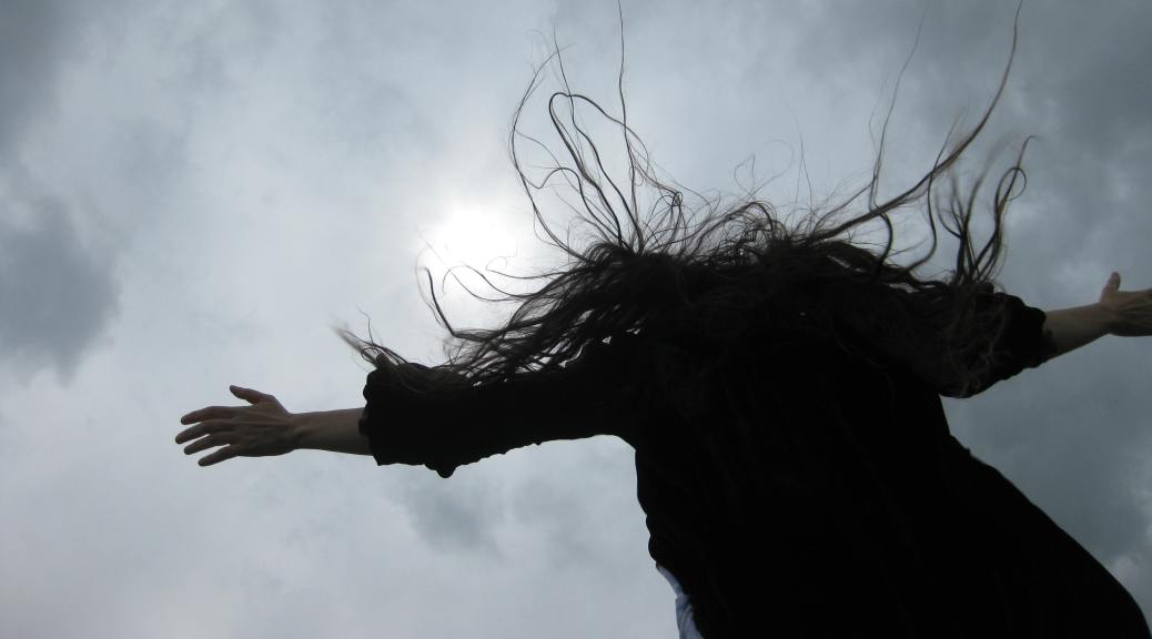 Rabbi Jill Hammer windswept in Ireland